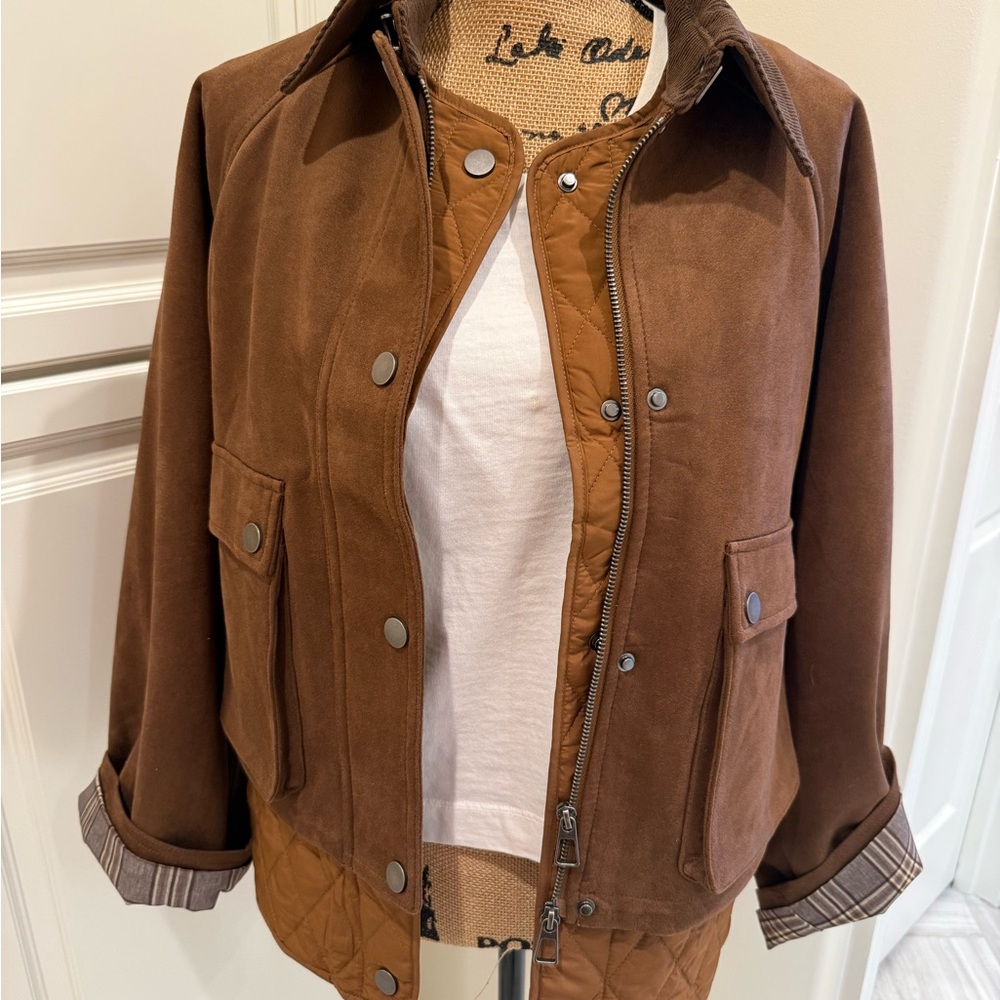 Faux Suede Two-ferJacket by Anthropologie - Picture 6 of 7